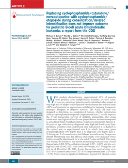 Replacing Cyclophosphamide/Cytarabine