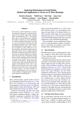 Analyzing Polarization in Social Media: Method and Application to Tweets on 21 Mass Shootings