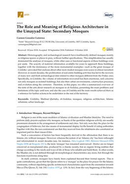 The Role and Meaning of Religious Architecture in the Umayyad State: Secondary Mosques