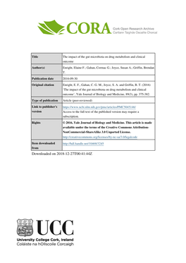 The Impact of the Gut Microbiota on Drug Metabolism and Clinical Outcome