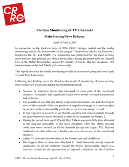 Election Monitoring of TV Channels