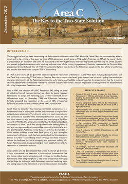 Area C the Key to the Two-State Solution December 2012 December