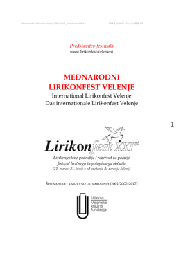 1 Mednarodni Lirikonfest Velenje