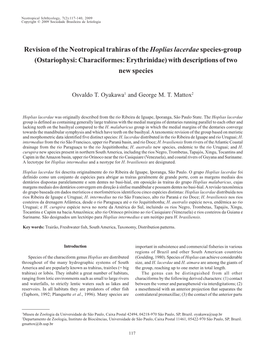 Revision of the Neotropical Trahiras of the Hoplias Lacerdae Species-Group (Ostariophysi: Characiformes: Erythrinidae) with Descriptions of Two New Species