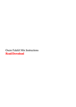 Osem Falafel Mix Instructions