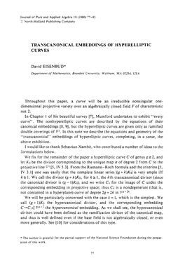 C- CI C WC 2 the Hypercanonical Embedding