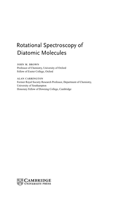 Rotational Spectroscopy of Diatomic Molecules