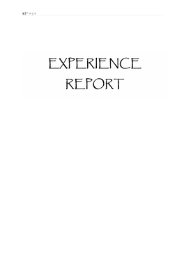 Experience Report Malaysiakuala Lumpur