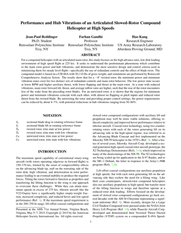 Performance and Hub Vibrations of an Articulated Slowed-Rotor Compound Helicopter at High Speeds