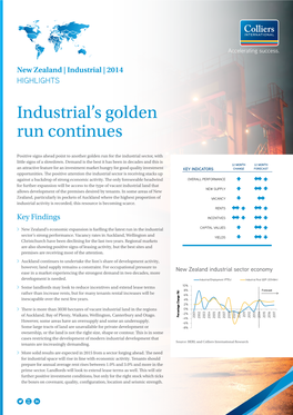 Industrial's Golden Run Continues