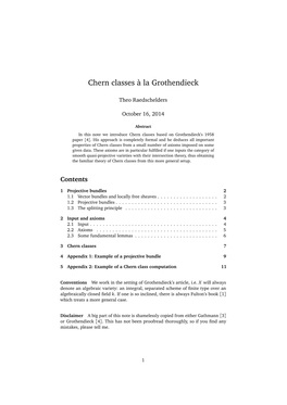Chern Classes À La Grothendieck