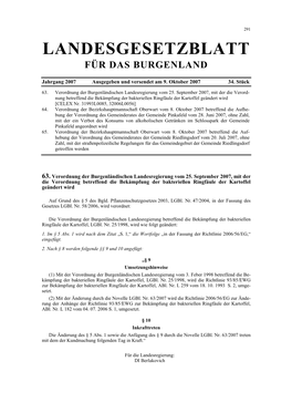 Landesgesetzblatt Für Das Burgenland