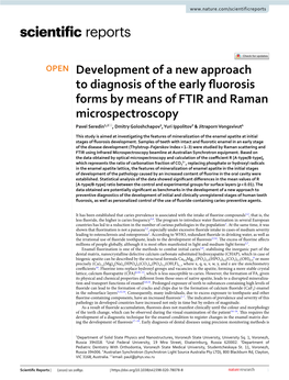Development of a New Approach to Diagnosis of the Early Fluorosis