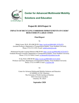 Impacts of Bicycling Corridor Improvements on Users' Behaviors