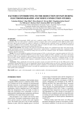 Factors Contributing to the Reduction of Pain During