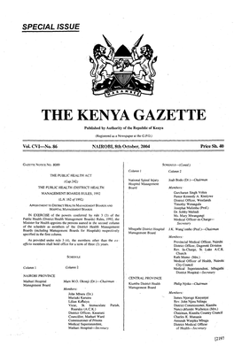 THE KENYA GAZETTE 8Th October, 2004