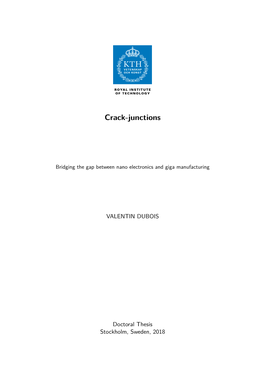 Crack-Junctions Doctoral Thesis Valentin Dubois 2018