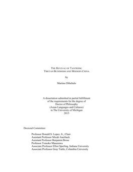 By Martino Dibeltulo a Dissertation Submitted in Partial Fulfillment of The