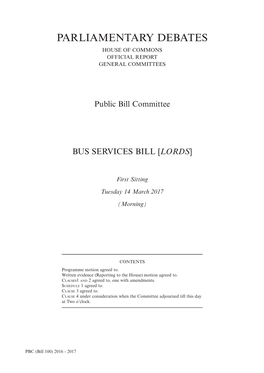 Parliamentary Debates House of Commons Official Report General Committees