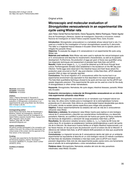 Microscopic and Molecular Evaluation of Strongyloides Venezuelensis In