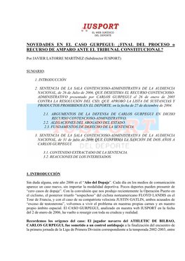 CASO GURPEGUI: ¿FINAL DEL PROCESO O RECURSO DE AMPARO ANTE EL TRIBUNAL CONSTITUCIONAL?