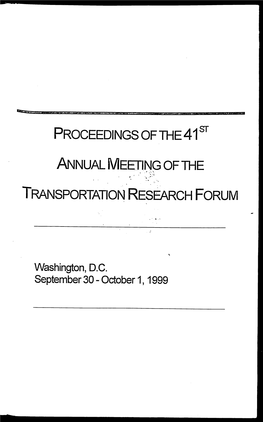 Proceedings of the 41 St Annual Meeting of The