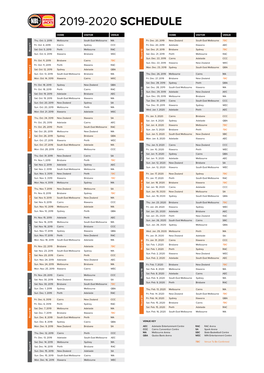 2019-2020 Schedule