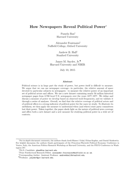 How Newspapers Reveal Political Power∗