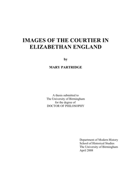 Images of the Courtier in Elizabethan England