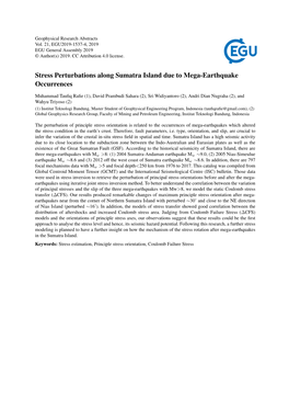 Stress Perturbations Along Sumatra Island Due to Mega-Earthquake Occurrences