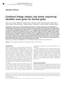 Combined Linkage Analysis and Exome Sequencing Identifies Novel