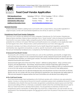 Food Court Vendor Application
