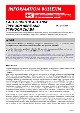 East & Southeast Asia: Typhoon Aere and Typhoon