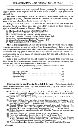 COMMONWEALTH and FOREIGN AIR SERVICES 747 in Order To