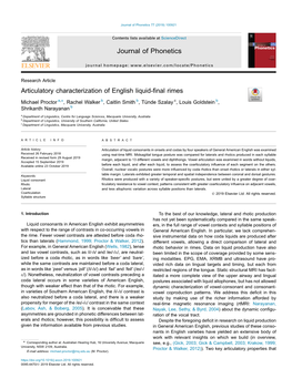 Articulatory Characterization of English Liquid-Final Rimes