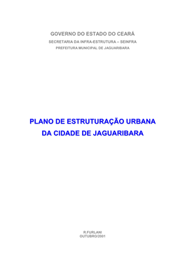 Governo Do Estado Do Ceará Secretaria Da Infra-Estrutura – Seinfra Prefeitura Municipal De Jaguaribara