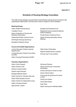 Schedule of Housing Strategy Consultees