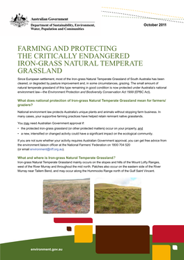 Farming and Protecting the Critically Endangered Iron-Grass Natural