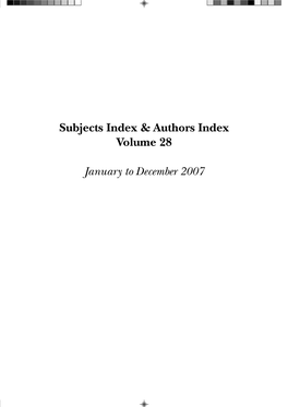 Subjects Index & Authors Index Volume 28