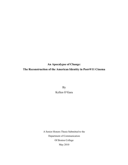 An Apocalypse of Change: the Reconstruction of the American Identity in Post-9/11 Cinema