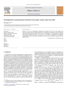 Entanglement Transformation Between Two-Qubit Mixed States by LOCC