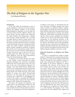 The Role of Religion in the Yugoslav War by Mohamed Elzarka