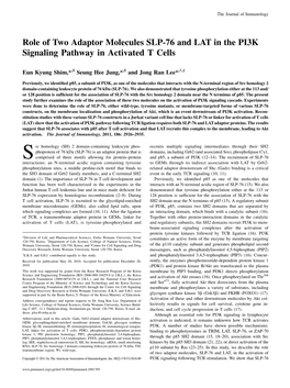 Activated T Cells LAT in the PI3K Signaling Pathway in Role of Two