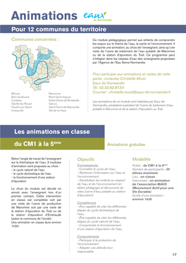 Animations Pour 12 Communes Du Territoire