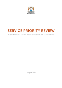 Service Priority Review Interim Report to the Western Australian Government