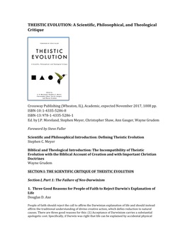 THEISTIC EVOLUTION: a Scientific, Philosophical, and Theological Critique