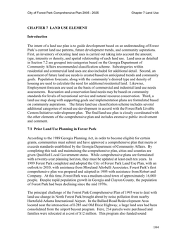 CHAPTER 7 LAND USE ELEMENT Introduction the Intent of a Land Use