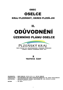 Odůvodnění Územního Plánu Oselce