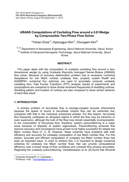 URANS Computations of Cavitating Flow Around a 2-D Wedge by Compressible Two-Phase Flow Solver