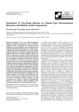 Enrichment of CO2 -Fixing Bacteria in Cylinder-Type Electrochemical